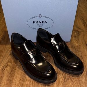 Prada Women's Shiny Black Loafers